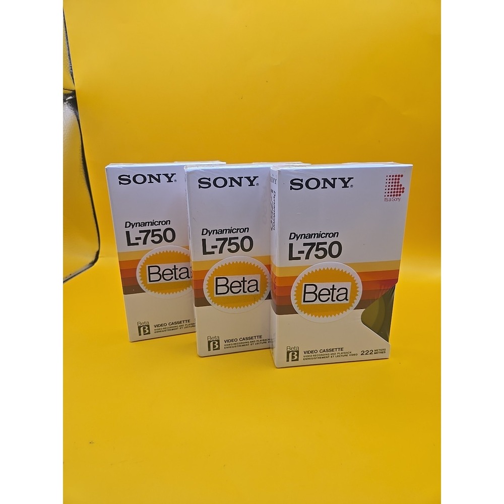 Sony L-750 Dynamicron Beta Blank Video Cassette  Lot Of 3 New In Sealed Package